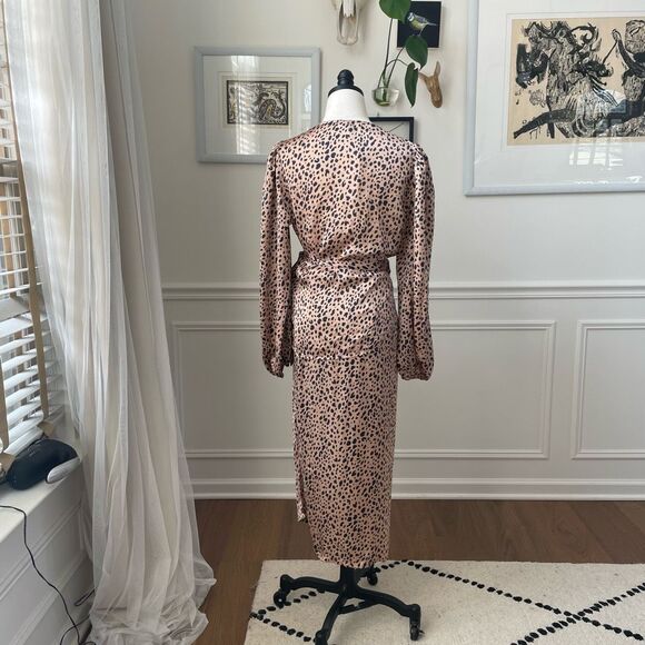 NWT Dress Forum Work To Weekend Leopard Satin Wrap Skirt Blouse M - Picture 8 of 11